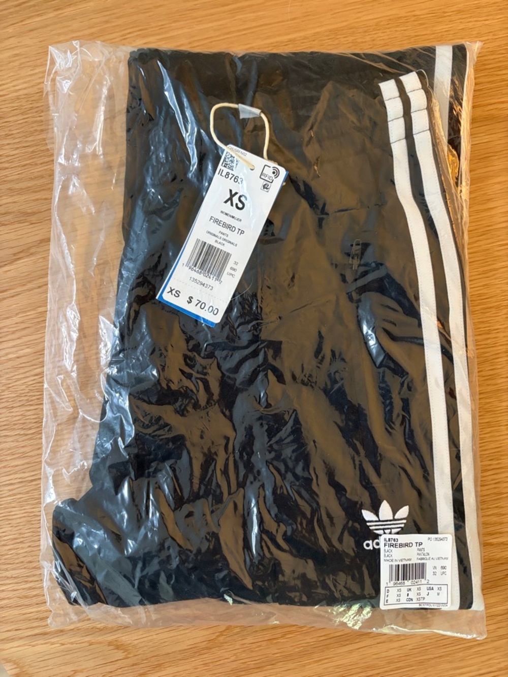 adidas Womens Black Track Pants with White Stripes